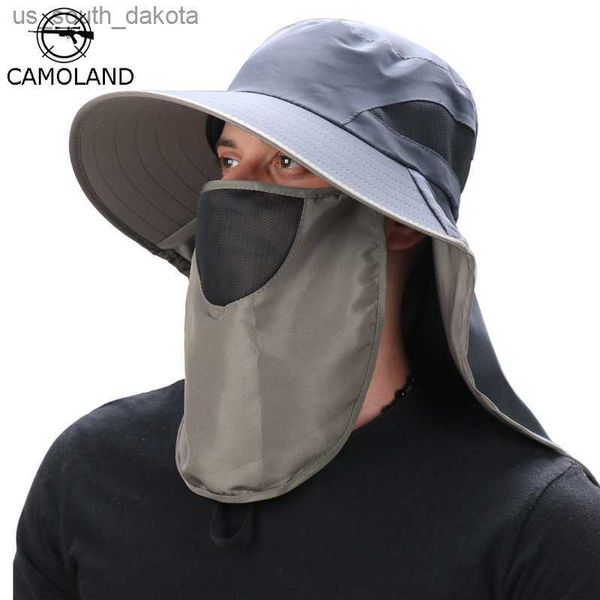 camoland bucket hat with face neck flap women summer uv protection sun hat male outdoor breathable mesh hiking fishing caps l230523, Blue;gray 
camoland bucket hat with face neck flap women summer uv protection sun hat male outdoor breathable mesh hiking fishing caps l230523, Blue;gray