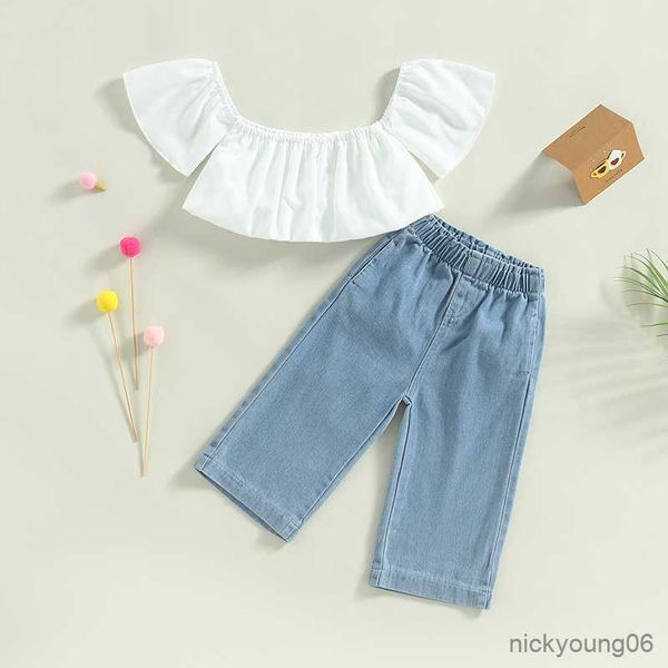 clothing sets girls summer outfit fashion kid children white short sleeve crop and casual denim trousers
clothing sets girls summer outfit fashion kid children white short sleeve crop and casual denim trousers