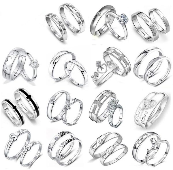 fashion 30 pairs different design 925 silver lovers zircon opening adjustable ring jewelry for wedding engaged couple ring wholesa1762300, Slivery;golden
fashion 30 pairs different design 925 silver lovers zircon opening adjustable ring jewelry for wedding engaged couple ring wholesa1762300, Slivery;golden