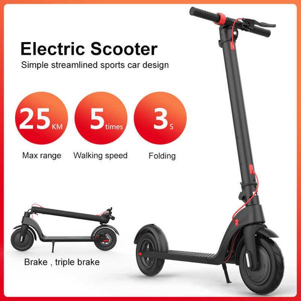 Image of HX Electric Scooter Smart Folding Adult Electric Scooter Battery Electric Skateboard With LED light 2 Wheels Free shipping