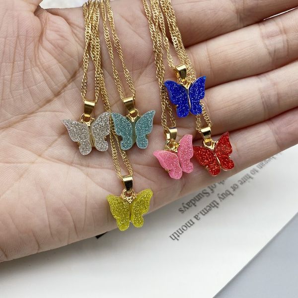 colorful acrylic butterfly pendant necklace fluorescent fashion gold alloy necklace jewelry ladies necklaces accessory with gift card, Silver
colorful acrylic butterfly pendant necklace fluorescent fashion gold alloy necklace jewelry ladies necklaces accessory with gift card, Silver