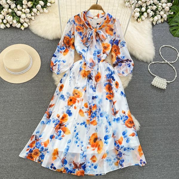 light and sophisticated retro style long sleeved bow tie tie waist slim a-line print dress elegant long skirt, Black;gray
light and sophisticated retro style long sleeved bow tie tie waist slim a-line print dress elegant long skirt, Black;gray
