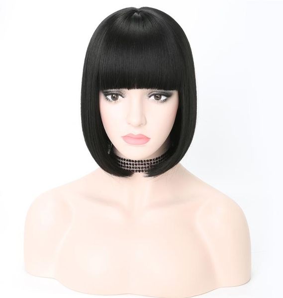 short synthetic bob wigs with bangs for women straight black heat resistant cosplay costume wig 14 color9007386
short synthetic bob wigs with bangs for women straight black heat resistant cosplay costume wig 14 color9007386
