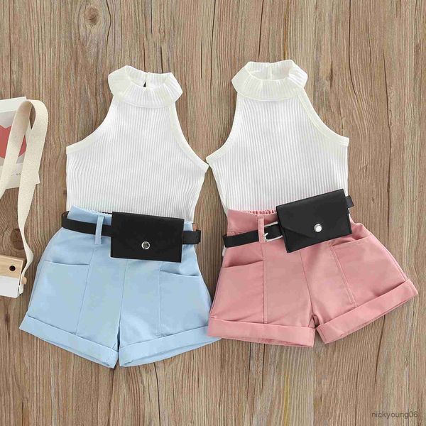 clothing sets little girl three-piece outfits solid color sleeveless ribbed stand-up collar and belted short pants small waist pack 6m-4t, White
clothing sets little girl three-piece outfits solid color sleeveless ribbed stand-up collar and belted short pants small waist pack 6m-4t, White