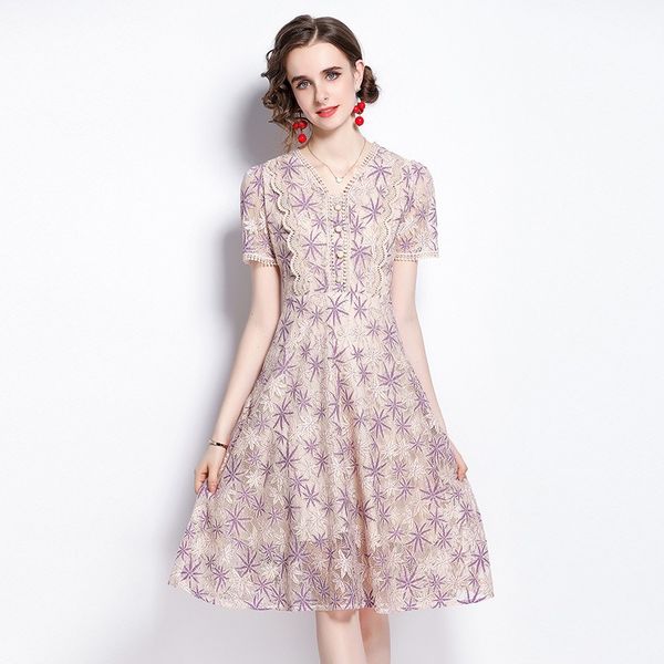2023 summer euromei women's floral lace dress - short sleeve, v-neck, a-line silhouette - casual & stylish - mid-calf length - as the p, Black;gray
2023 summer euromei women's floral lace dress - short sleeve, v-neck, a-line silhouette - casual & stylish - mid-calf length - as the p, Black;gray