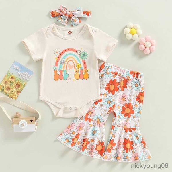 clothing sets 3pcs newborn baby girls summer short sleeve rainbow romper jumpsuits and floral flare pants and headband casual outfits, White
clothing sets 3pcs newborn baby girls summer short sleeve rainbow romper jumpsuits and floral flare pants and headband casual outfits, White