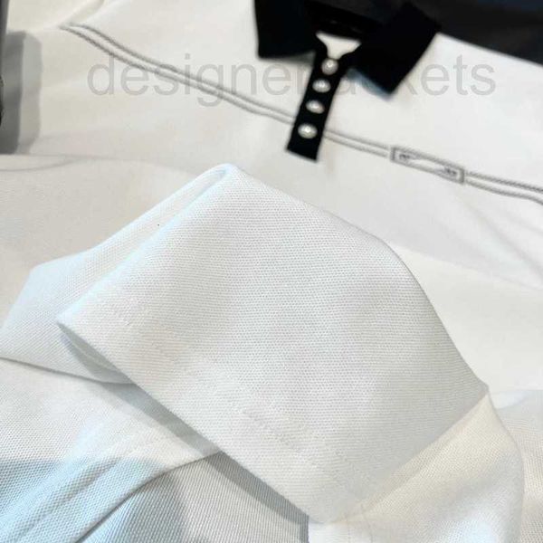 women's polos designer polo shirt 23 summer new color contrast lapel decoration rhinestone pearl button loose casual short sleeved t-sh, White
women's polos designer polo shirt 23 summer new color contrast lapel decoration rhinestone pearl button loose casual short sleeved t-sh, White