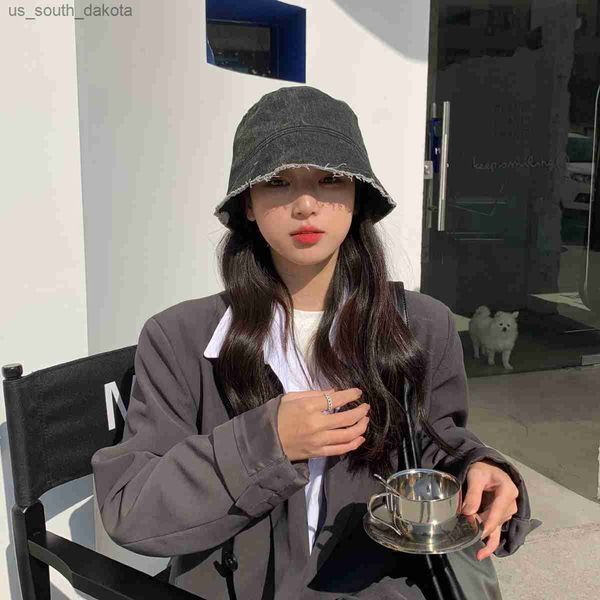 spring and summer new style korean washed denim r edge denim sanded fisherman hat female bucket gorro women tide l230523, Blue;gray
spring and summer new style korean washed denim r edge denim sanded fisherman hat female bucket gorro women tide l230523, Blue;gray