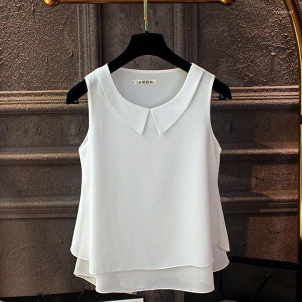 women's blouses blouse shirt women 2023 female solid color double layer chiffon shirts casual sleeveless loose clothing elegantes girl, White
women's blouses blouse shirt women 2023 female solid color double layer chiffon shirts casual sleeveless loose clothing elegantes girl, White