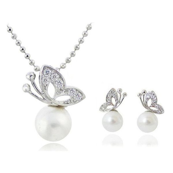 butterfly pearl necklace earrings sets full rhinestone jewelry for women gift fashion jewelry sets 12902744465, Silver
butterfly pearl necklace earrings sets full rhinestone jewelry for women gift fashion jewelry sets 12902744465, Silver