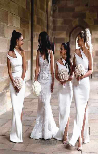 white mermaid bridesmaid dresses 2021 one shoulder side split floor length garden country wedding guest evening party gowns maid o5292103, White;pink
white mermaid bridesmaid dresses 2021 one shoulder side split floor length garden country wedding guest evening party gowns maid o5292103, White;pink
