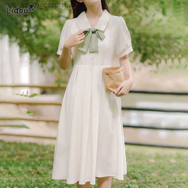 women's clothing new solid fashion casual young style loose knee skirts turn-down collar simplicity short sleeve pleated dresses l23052, Black;gray
women's clothing new solid fashion casual young style loose knee skirts turn-down collar simplicity short sleeve pleated dresses l23052, Black;gray
