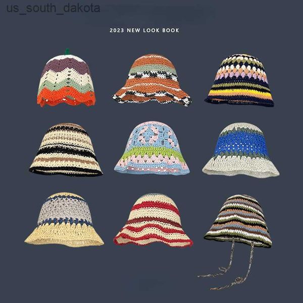 japanese retro hollow flower handmade knitted hat women's spring summer breathable sunscreen sun str bucket hat l230523, Blue;gray
japanese retro hollow flower handmade knitted hat women's spring summer breathable sunscreen sun str bucket hat l230523, Blue;gray