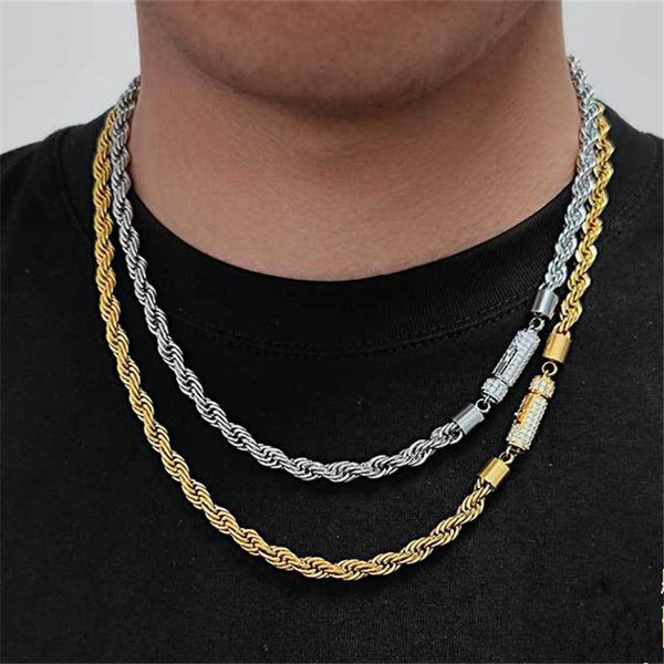 hiphop 6mm twisted rope chain for man necklace designer stainless steel link gold bracelet aaa cubic zirconia mens silver chokers necklaces
hiphop 6mm twisted rope chain for man necklace designer stainless steel link gold bracelet aaa cubic zirconia mens silver chokers necklaces