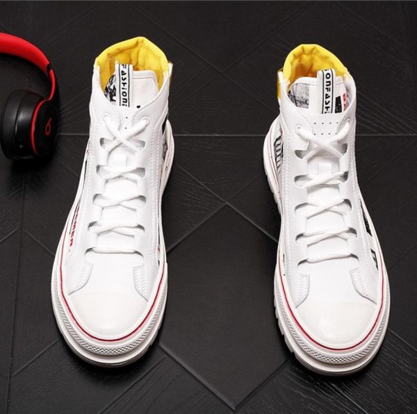 new men fashion causal ankle shoes spring autumn sliver decoration riding boots male high print thick bottom sneakers b502908147, Black
new men fashion causal ankle shoes spring autumn sliver decoration riding boots male high print thick bottom sneakers b502908147, Black