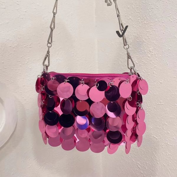 women bags designer pink silver metal sequins chain woven bag hollow bags clutch female handbags holiday shoulder bag
women bags designer pink silver metal sequins chain woven bag hollow bags clutch female handbags holiday shoulder bag