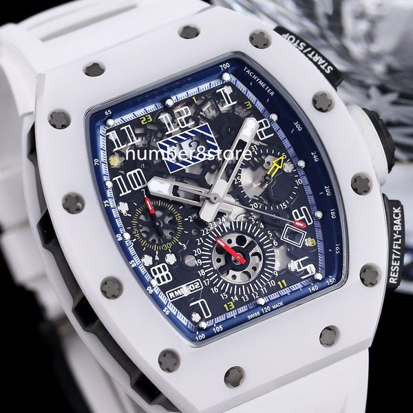 011-fm automatic flyback chronograph mens watch baby black / white ceramic skeleton dial sapphire crystal oversize watches luxury wristwatch, Slivery;brown
011-fm automatic flyback chronograph mens watch baby black / white ceramic skeleton dial sapphire crystal oversize watches luxury wristwatch, Slivery;brown
