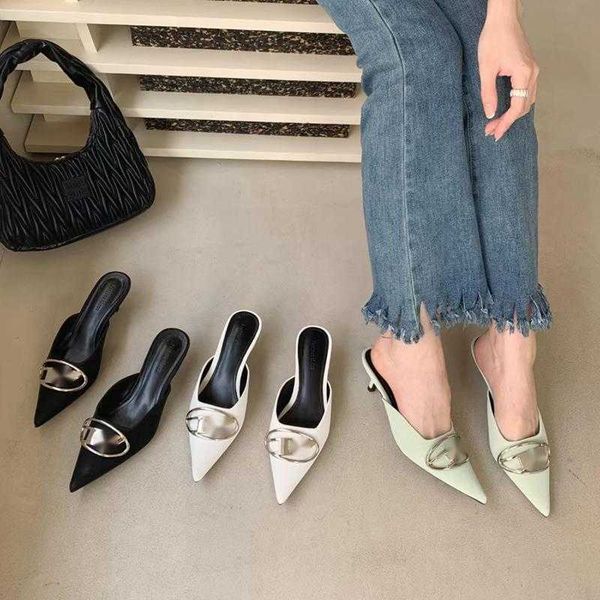 sandals 2023 spring new brand women sandal fashion buckle pointed toe shallow slip on mules ladies elegant dress slingback sho 230511, Black
sandals 2023 spring new brand women sandal fashion buckle pointed toe shallow slip on mules ladies elegant dress slingback sho 230511, Black