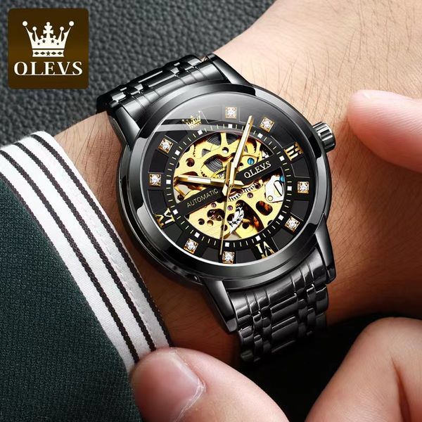 olevs men's watch fully automatic mechanical diamond set 41mm men's watch watch, Slivery;brown
olevs men's watch fully automatic mechanical diamond set 41mm men's watch watch, Slivery;brown
