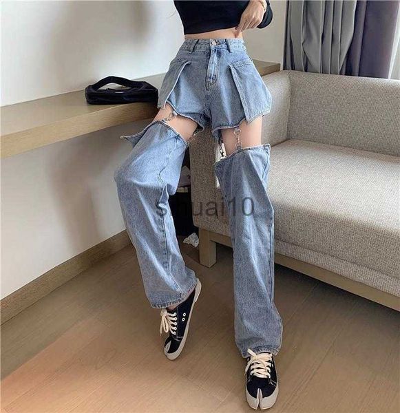 women's jeans ripped jeans women's high waist design women denim stretch removable pants wide leg hip hop fashion blue/black trous
women's jeans ripped jeans women's high waist design women denim stretch removable pants wide leg hip hop fashion blue/black trous