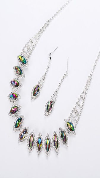 2017 new silvery plated multicolor austrian crystal chain necklace earrings jewelry sets women jewellery9082100, Silver
2017 new silvery plated multicolor austrian crystal chain necklace earrings jewelry sets women jewellery9082100, Silver