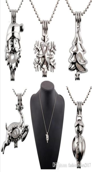 new pearl cage pendant necklace with oyster pearl christmas tree snowman deer santa hollow locket clavicle chain pearl necklaces j1490645, Silver
new pearl cage pendant necklace with oyster pearl christmas tree snowman deer santa hollow locket clavicle chain pearl necklaces j1490645, Silver