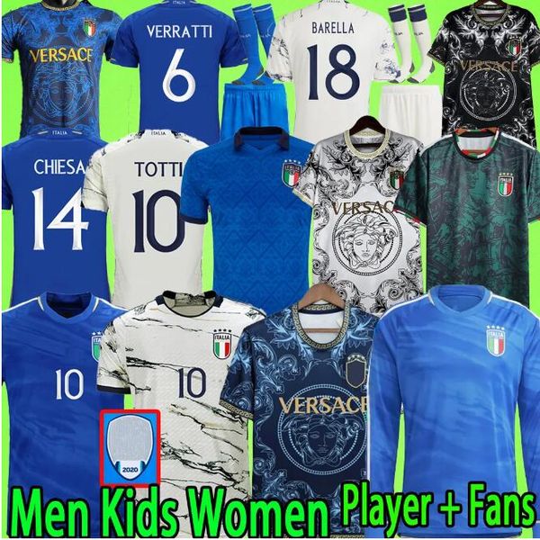 2023 italy soccer jerseys player version maglie da calcio long sleeve pellegrini chiesa barella italia 23 24 football shirt t women men set, Black;yellow
2023 italy soccer jerseys player version maglie da calcio long sleeve pellegrini chiesa barella italia 23 24 football shirt t women men set, Black;yellow
