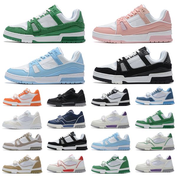 

Luxury designer casual shoes Logo Embossed Trainer Sneaker triple white pink sky blue black green yellow denim low mens sneakers women trainers EUR 36-45, Color#20