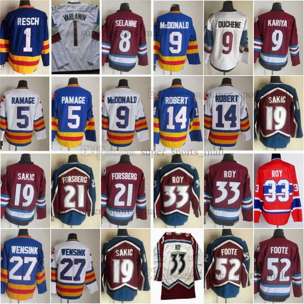1972-1998 movie retro ccm hockey jersey 18 teemu selanne 9 lanny mcdonald 14 rene robert 19 joe sakic 21 peter forsberg 27 john wensink 33 p, Black
1972-1998 movie retro ccm hockey jersey 18 teemu selanne 9 lanny mcdonald 14 rene robert 19 joe sakic 21 peter forsberg 27 john wensink 33 p, Black