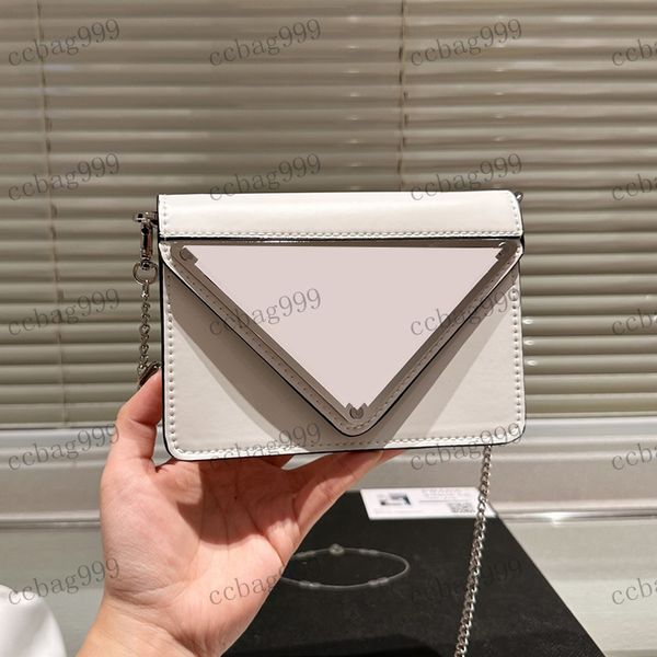 designer womens shoulder bag leather triangle enamel logo silver hardware metal chain handbag crossbody bag mini makeup case card clip bags
designer womens shoulder bag leather triangle enamel logo silver hardware metal chain handbag crossbody bag mini makeup case card clip bags