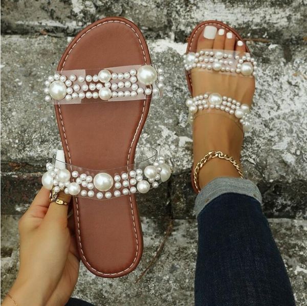 plus size 35-43 pearls slippers sandals for women fashion outdoor leisure slides transparent shoes, Black
plus size 35-43 pearls slippers sandals for women fashion outdoor leisure slides transparent shoes, Black