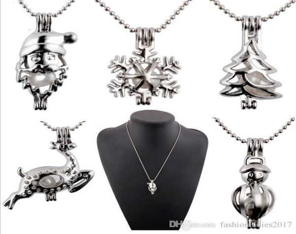 new pearl cage pendant necklace with oyster pearl christmas tree snowman deer santa hollow locket clavicle chain pearl necklaces j2921734, Silver
new pearl cage pendant necklace with oyster pearl christmas tree snowman deer santa hollow locket clavicle chain pearl necklaces j2921734, Silver