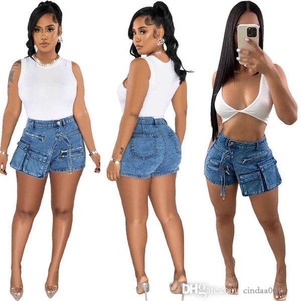 2023 summer fashion womens shorts elastic jeans cargo pants zipper multi pockets denim short pants, Blue
2023 summer fashion womens shorts elastic jeans cargo pants zipper multi pockets denim short pants, Blue