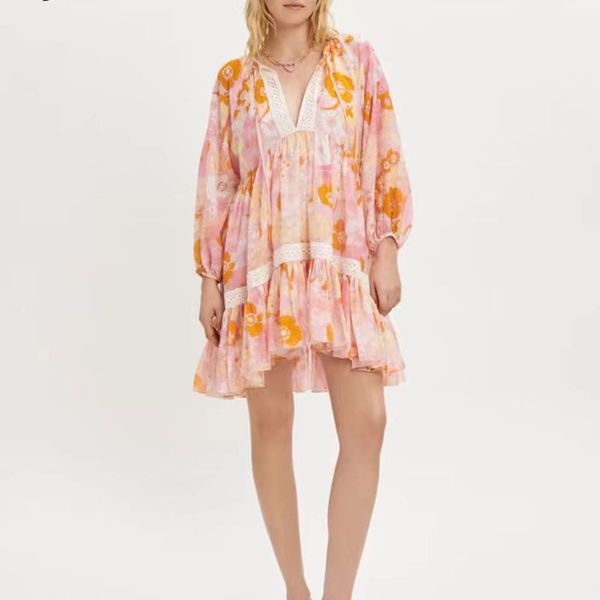 2023women designer summer dress clothing v-neck lace print ruffle lantern sleeve dress, Black;gray
2023women designer summer dress clothing v-neck lace print ruffle lantern sleeve dress, Black;gray