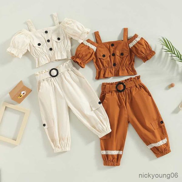 clothing sets girls summer fashion kids children short sleeve cold shoulder and cargo pants outfit baby clothes 1-6y, White
clothing sets girls summer fashion kids children short sleeve cold shoulder and cargo pants outfit baby clothes 1-6y, White