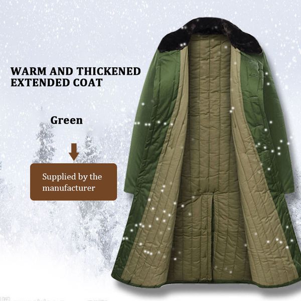 Image of Cold proof, warm and thickened military green cotton coat, security guard, duty men&#039;s labor protection cotton coat