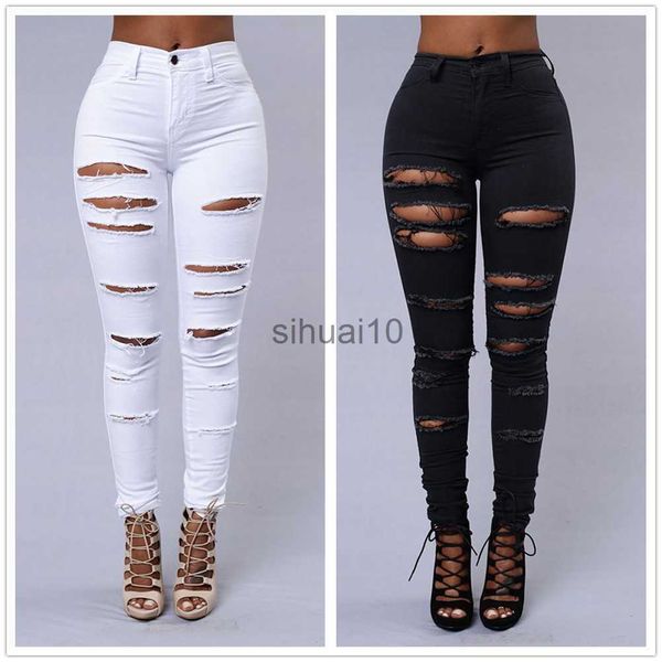 women's pants capris new spring summer elastic trousers black and white ripped jeans fashion skinny denim pencil pants s-3xl drop shipp, Black;white
women's pants capris new spring summer elastic trousers black and white ripped jeans fashion skinny denim pencil pants s-3xl drop shipp, Black;white