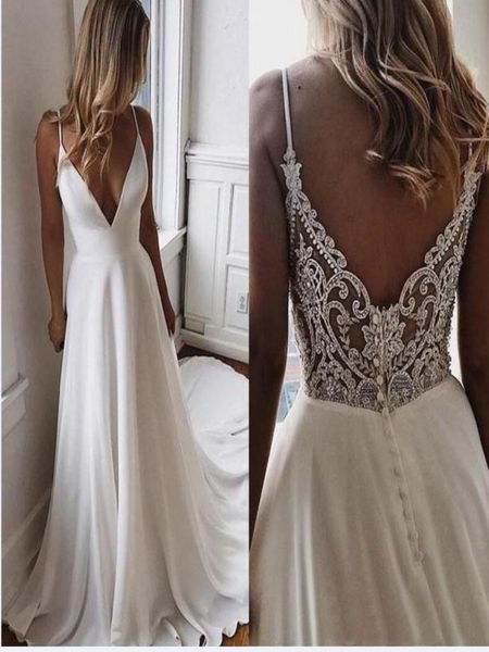 modest v neck chiffon a line boho beach wedding dresses 2021 beaded applique formal bridal gowns designer bride dress vestid8373856, White
modest v neck chiffon a line boho beach wedding dresses 2021 beaded applique formal bridal gowns designer bride dress vestid8373856, White