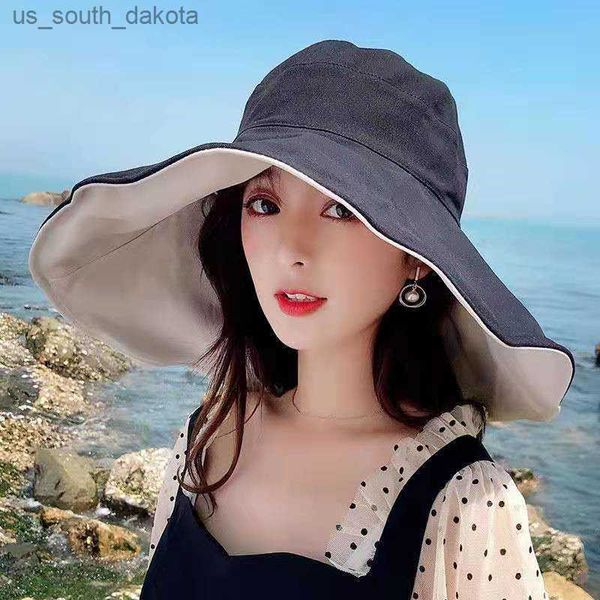 summer sun hats for women big wide brim bucket hat foldable uv protection female panama beach cap outdoor travel fisherman caps l230523, Blue;gray
summer sun hats for women big wide brim bucket hat foldable uv protection female panama beach cap outdoor travel fisherman caps l230523, Blue;gray