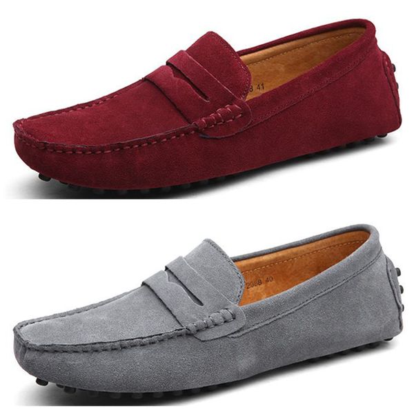 versatile genuine leather bean khaki pink shoes for men's summer new korean casual leather shoes, breathable and lazy shoes, step on th, Black
