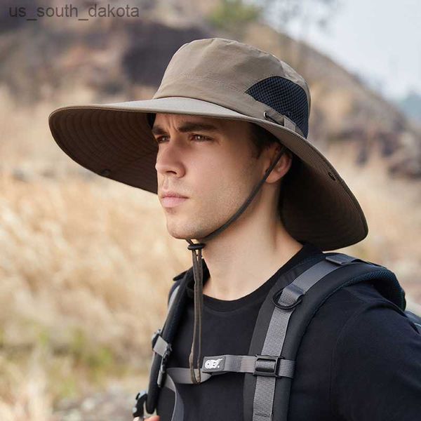 men summer wide brim bucket hats fashion outdoor drstring mountaineering sun hat fishing panama cycling visors breathable mesh l230523, Blue;gray
men summer wide brim bucket hats fashion outdoor drstring mountaineering sun hat fishing panama cycling visors breathable mesh l230523, Blue;gray