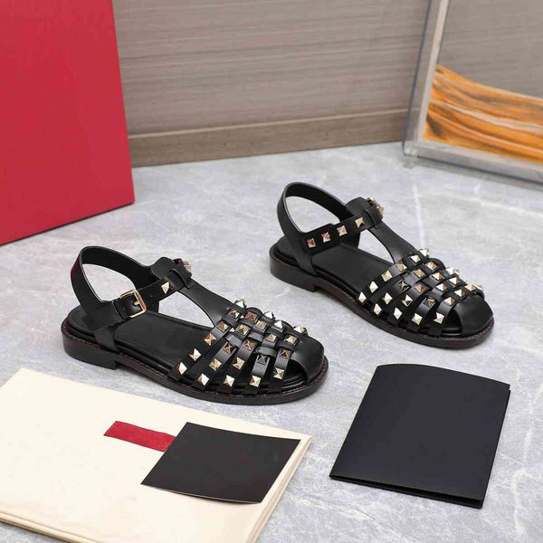 fashion sandals valentinosity summer women slippers slide leather leisure sandals luxury designers sandals h232, Black 
fashion sandals valentinosity summer women slippers slide leather leisure sandals luxury designers sandals h232, Black