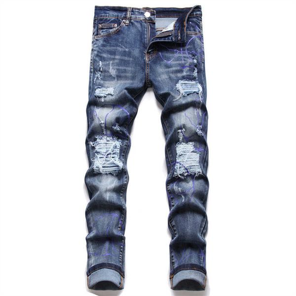 mens jeans rip slim fit skinny designer jeans men motorcycle trendy denim embroidery pants luxurys designer mens jeans designer pants for me, Blue
mens jeans rip slim fit skinny designer jeans men motorcycle trendy denim embroidery pants luxurys designer mens jeans designer pants for me, Blue