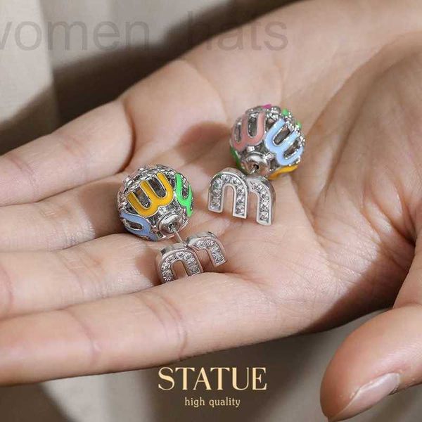 stud designer front and rear letter round ball earrings, feminine fashionable colored niche square face earrings hxsd, Golden;silver
stud designer front and rear letter round ball earrings, feminine fashionable colored niche square face earrings hxsd, Golden;silver