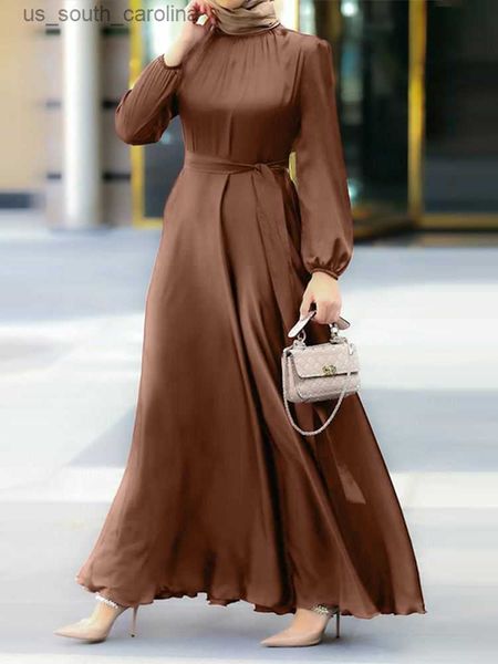 women's muslim party solid satin maxi dress 2023 spring chic elegant puff sleeve robe casual holiday swing kaftan ol dubai abaya l23052, Black;gray
women's muslim party solid satin maxi dress 2023 spring chic elegant puff sleeve robe casual holiday swing kaftan ol dubai abaya l23052, Black;gray