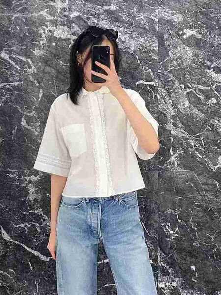 women's blouses & shirts designer 2023 summer new korean version lady temperament lace short shirt loose cotton medium sleeve women, White
women's blouses & shirts designer 2023 summer new korean version lady temperament lace short shirt loose cotton medium sleeve women, White