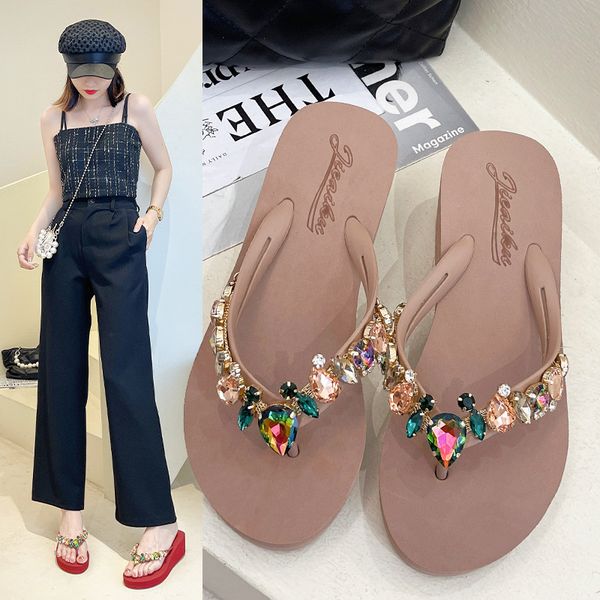 buling new colored glass peach heart rhinestone wedges with thick soled flip-flops in summer womens fashion beach flip-flops, Black
buling new colored glass peach heart rhinestone wedges with thick soled flip-flops in summer womens fashion beach flip-flops, Black