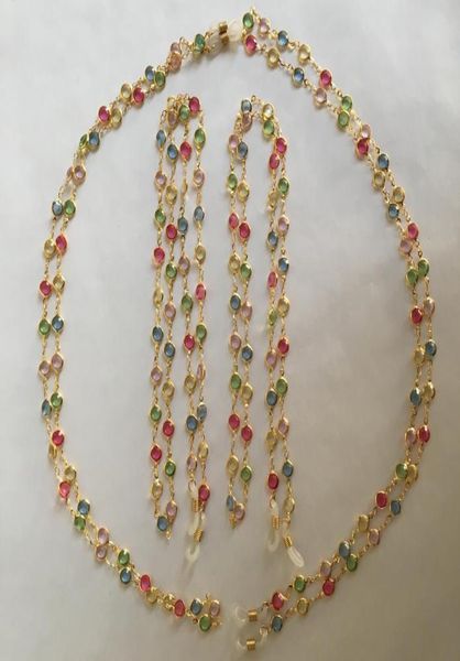 gold or silver electroplated sunglass eyeglass brass chain spectacle retainer patched with flat acrylic beads lanyard string3619985
gold or silver electroplated sunglass eyeglass brass chain spectacle retainer patched with flat acrylic beads lanyard string3619985