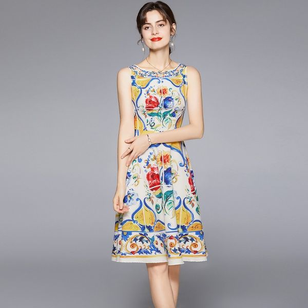 basic & casual dresses - 2023 summer new european fashion women's sleeveless slim print dress | crew neck, mid-calf length | acrylic ma, Black;gray
basic & casual dresses - 2023 summer new european fashion women's sleeveless slim print dress | crew neck, mid-calf length | acrylic ma, Black;gray