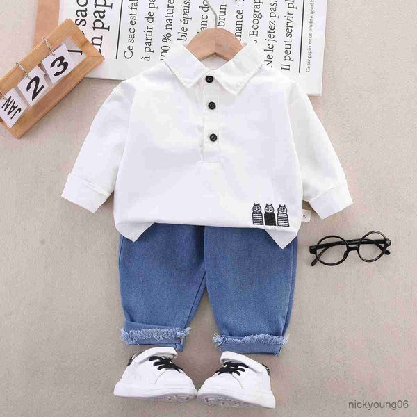 clothing sets boys boutique korean style cartoon turn-down collar long sleeve t-shirts and jeans two piece tracksuit for kids, White
clothing sets boys boutique korean style cartoon turn-down collar long sleeve t-shirts and jeans two piece tracksuit for kids, White
